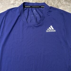 Adidas Tennis Shirt Mens Medium Purple Freelift Blade Collar Primeblue GQ8933